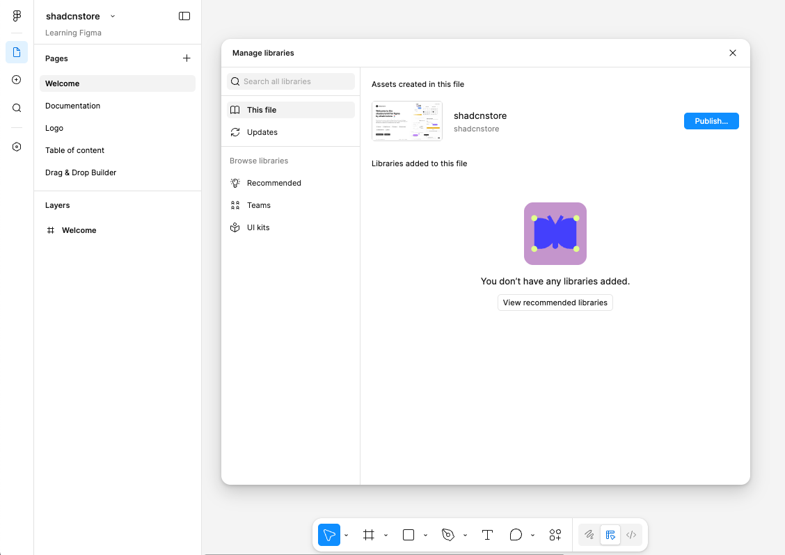 Figma publish library