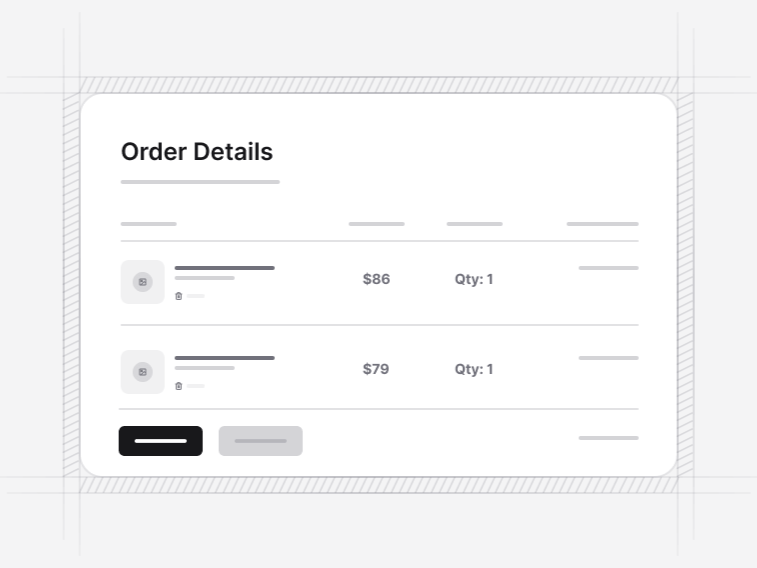 Order History Sections preview