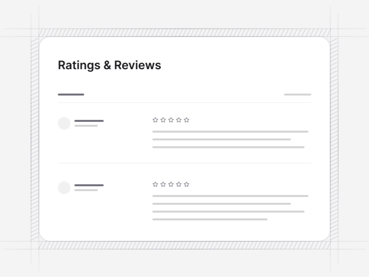 Reviews & Ratings Sections